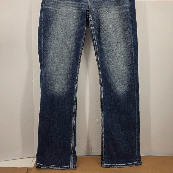 Buckle BKE Tyler Straight Leg Jeans Mens 32x34 Blue Stretch Whiskered Denim - Picture 8 of 15